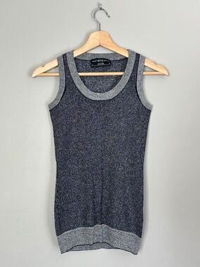 100% Merino Wool Pringle 1815 Grey Metallic Tank Top S